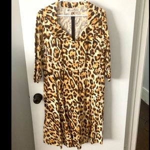 Cherry Velvet Plus Dress in Cheetah